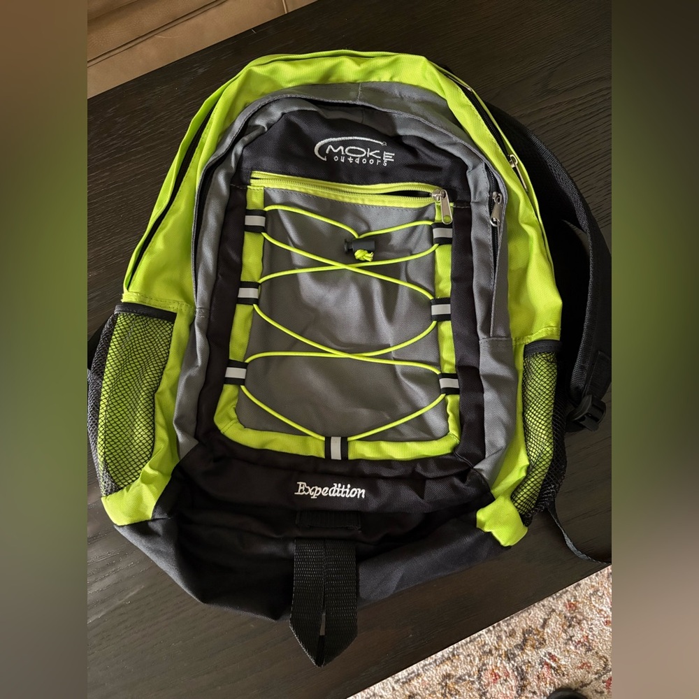 Mokf Outdoor Expedition Backpack - Neon Green & Gray